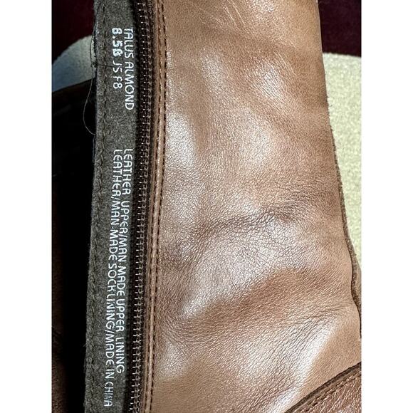 Earth Talus Almond Brown Leather Zip Buckle Moto Mid Boots Womens Size 8.5B - Picture 7 of 7